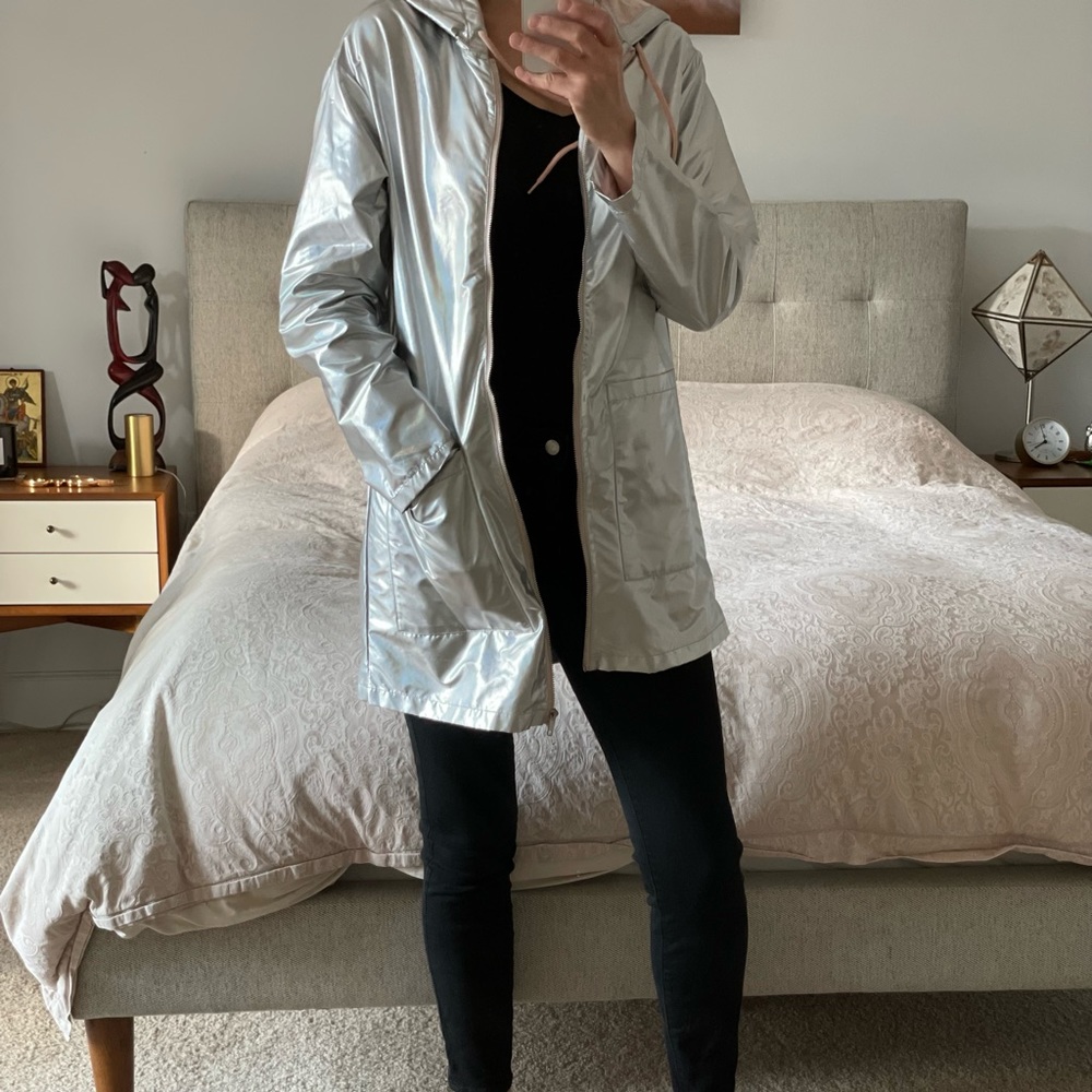 Great fashionable silver jacket!